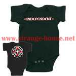 Independent Bar & Cross Infant Onsie Black / 18 Months