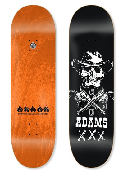 Black Label Jason Adams Six Gun 8.25" Deck / Black (image for) Black Label Jason Adams Six Gun 8.25" Deck / Black