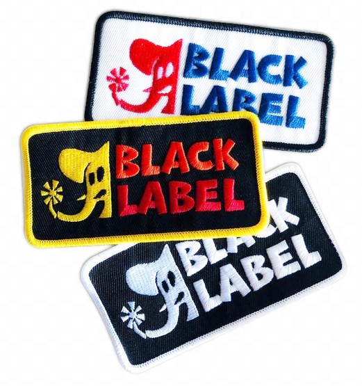 Black Label Embroidered Elephant Sect Patch / Black & White