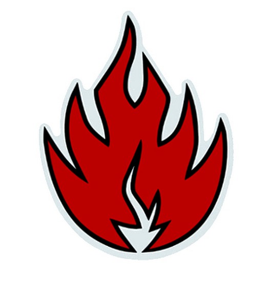 Black Label Flame Logo Sticker 3.5" - Red & Black