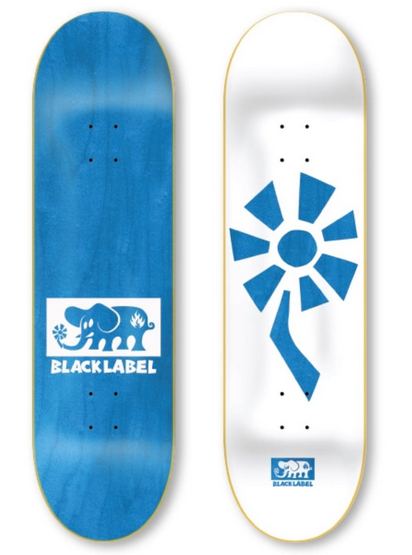 Black Label Flower Power 8.5" Deck - White / Blue