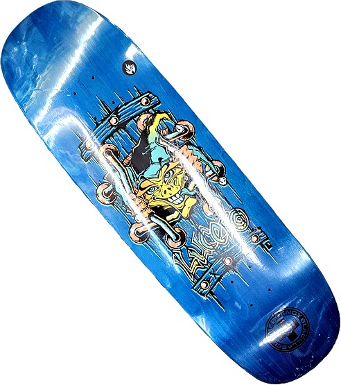 Black Label John Lucero X2 9.5" Deck / Tugboat Shape / Royal Blue Stain (image for) Black Label John Lucero X2 9.5" Deck / Tugboat Shape / Royal Blue Stain