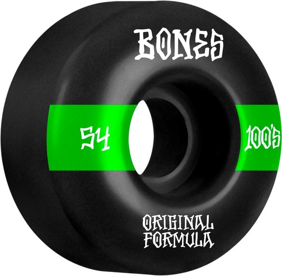 Bones 100s OG Formula 54mm/100a V4 Wide Black Wheels