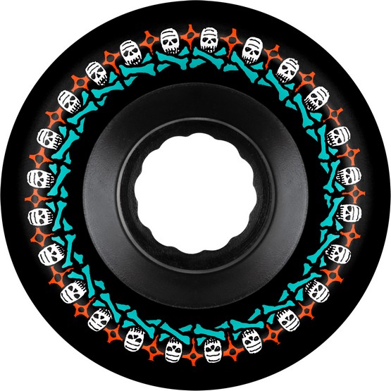 (image for) BONES WHEELS ATF ROUGH RIDERS Skull and Bones 56mm / 80a - Black