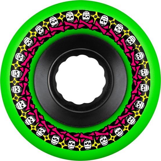 (image for) BONES WHEELS ATF ROUGH RIDERS Skull and Bones 56mm / 80a - Green