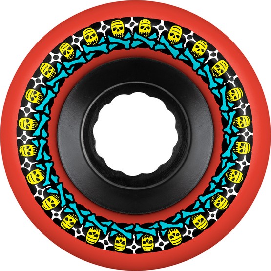 (image for) BONES WHEELS ATF ROUGH RIDERS Skull and Bones 56mm / 80a - Red