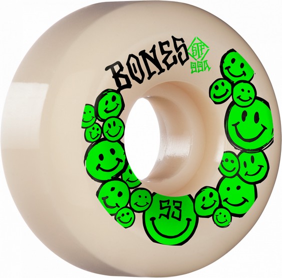 (image for) Bones STF V5 Sidecut Happiness 53mm/103a Wheels White/Green