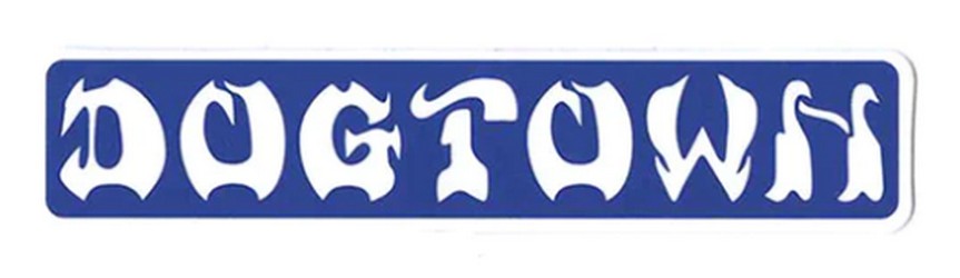 Dogtown Skates Bar Logo Stickers Blue / White - 4" x 3/4"