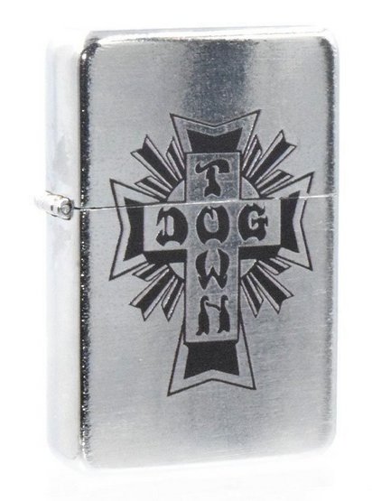 Dogtown SkatesCross Flip Top Metal Lighter - Silver