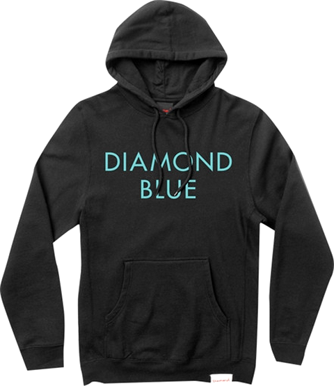 (image for) Diamond Blue Hoodie - Black w/ Blue Logo - XL
