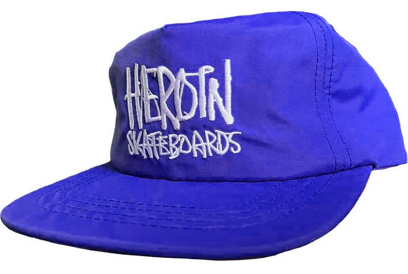 Heroin Skateboards Script Adjustable Snapback Cap - Blue