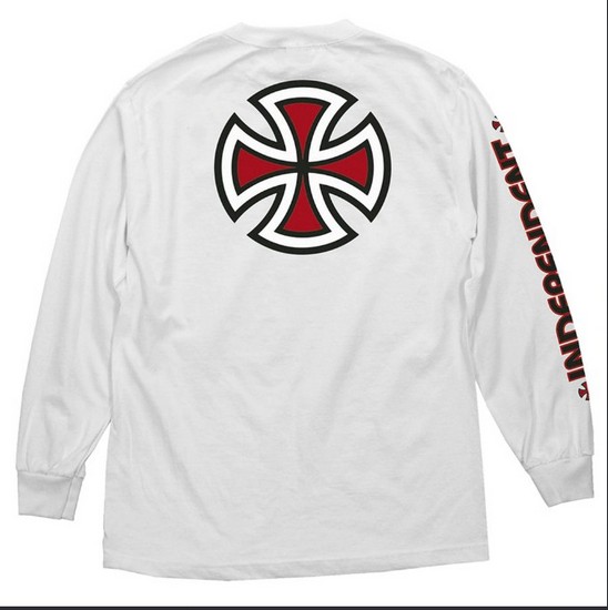 Independent Bar/Cross L/S T-Shirt White / Large