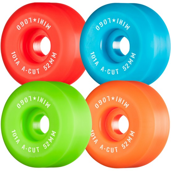 Mini-Logo A-Cut Wheels 52mm / 101a Mixed Set / Green, Red, Blue, Orange (image for) Mini-Logo A-Cut Wheels 52mm / 101a Mixed Set / Green, Red, Blue, Orange