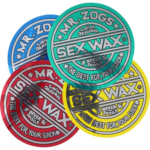 Mr. Zogs Sex Wax 3.25" Round Foil Sticker / BLUE