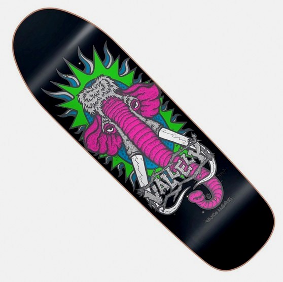 New Deal Mike Vallely Wholly Mammoth Neon SP Flocked 9.5" Deck