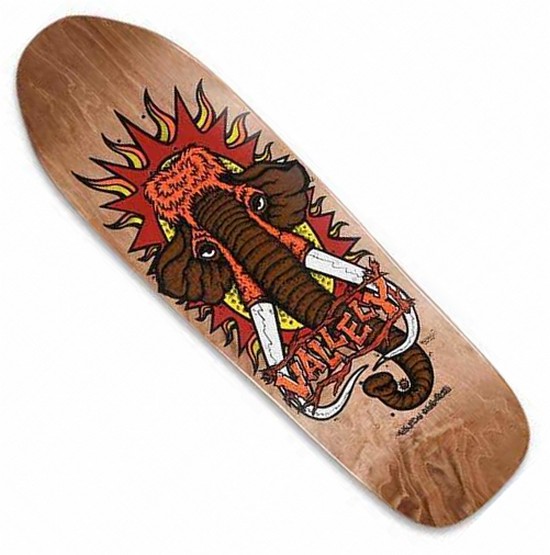New Deal Mike Vallely Mammoth 9.5" Screen Printed Brown Deck