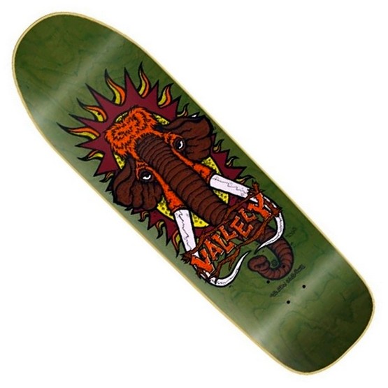 New Deal Mike Vallely Mammoth 9.5" Screen Printed Green Deck