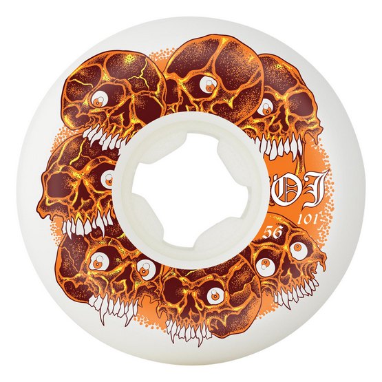 OJ Wheels Grey Matter Juice Original White Hardline 56mm / 101a - White & Orange Wheels (image for) OJ Wheels Grey Matter Juice Original White Hardline 56mm / 101a - White & Orange Wheels