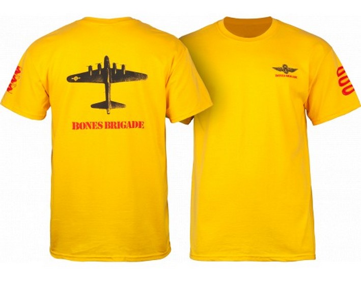 Powell Peralta Bones Brigade Bomber T-Shirt / Gold XL (image for) Powell Peralta Bones Brigade Bomber T-Shirt / Gold XL