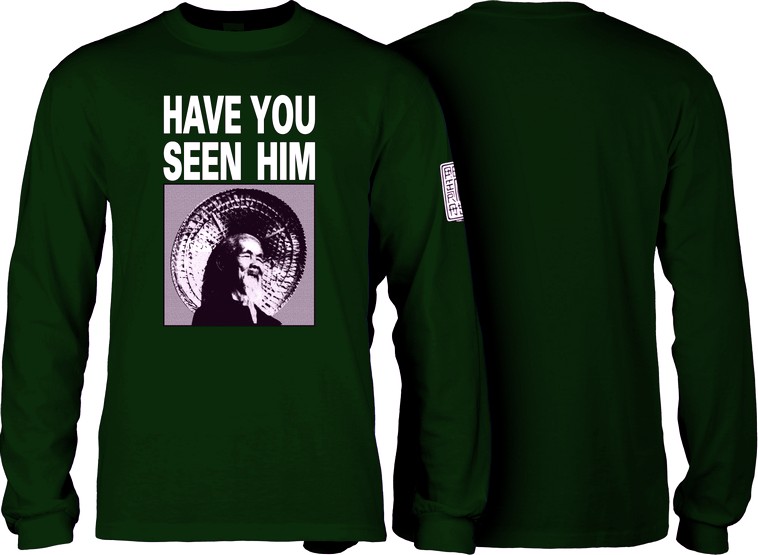 Powell Peralta Animal Chin / Have You Seen Him L/S T-Shirt - Forest Green / Large (image for) Powell Peralta Animal Chin / Have You Seen Him L/S T-Shirt - Forest Green / Large