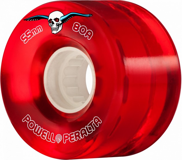 Powell Peralta Clear Cruiser Wheels 55mm / 80a Translucent Red