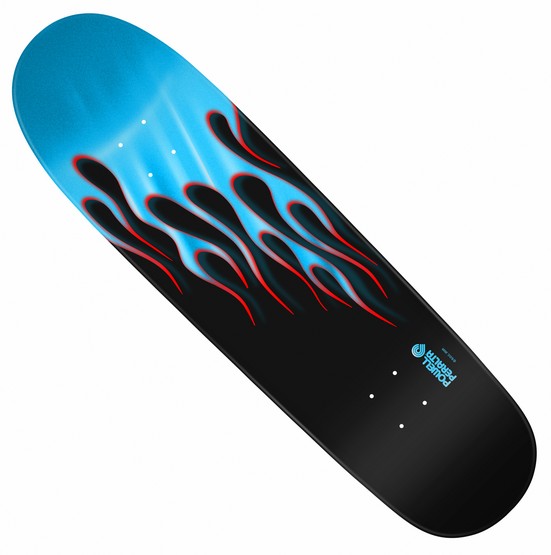 (image for) Powell Peralta Hot Rod Flames 9.375" x 33.875"Deck - Black / Light Blue Foil