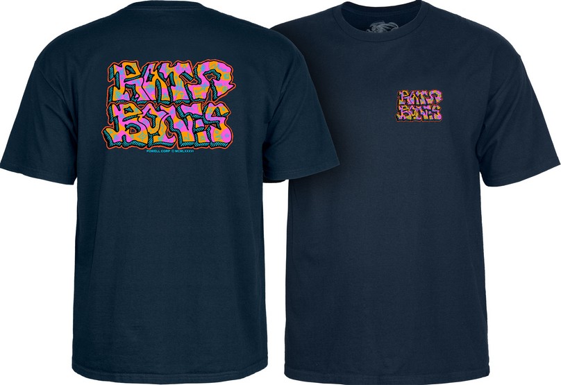 (image for) Powell Peralta Rat Bones Graffiti T-Shirt Navy / Large