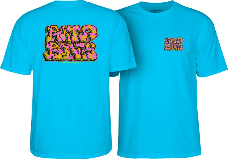 (image for) Powell Peralta Rat Bones Graffiti T-Shirt Turquoise / Large