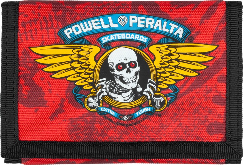 Powell Peralta Winged Ripper Trifold Wallet - Red (image for) Powell Peralta Winged Ripper Trifold Wallet - Red