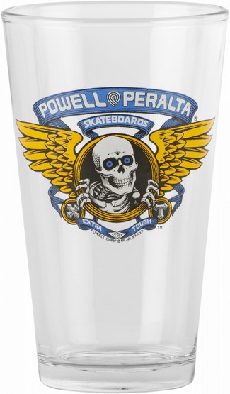 Powell Peralta Winged Ripper Pint Glass - Blue / Single Glass