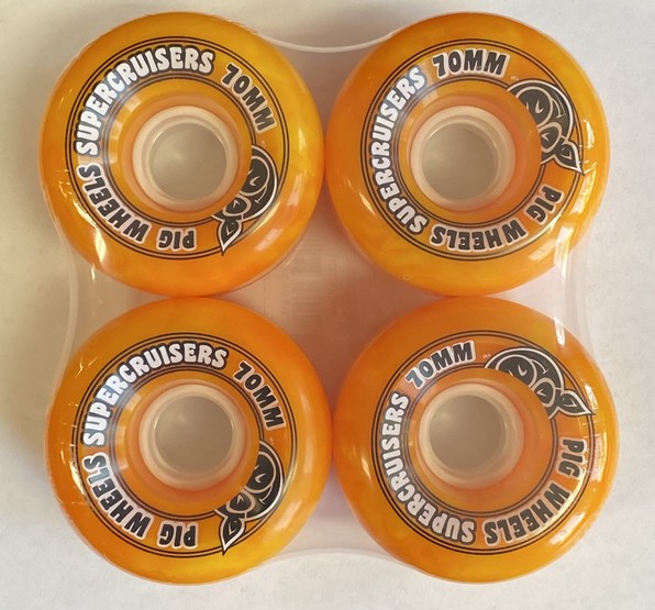 Pig Wheels Super Cruisers 70mm / 85a / Orange Swirl