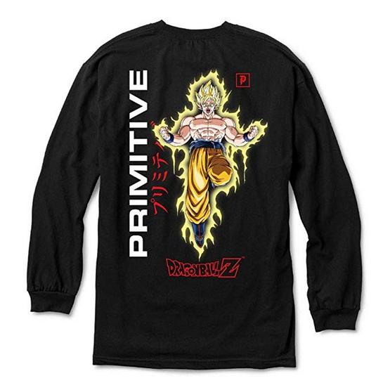 Primitive x DBZ Goku Power Up L/S T-Shirt Black / XXL