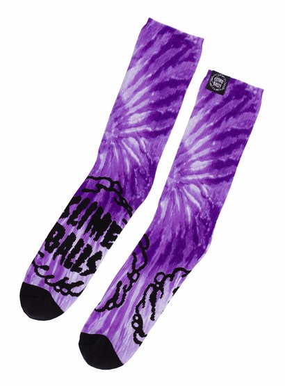 Slime Balls Mono Splat Crew Socks - Tie Dye Purple