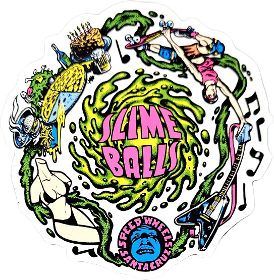 Slime Balls Speed Wheels 4.5" Sticker / Round / Recently Found Old Stock (image for) Slime Balls Speed Wheels 4.5" Sticker / Round / Recently Found Old Stock