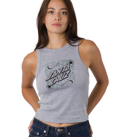 Santa Cruz Ornate Dot Fitted Tank Womens Heather Grey / XL (image for) Santa Cruz Ornate Dot Fitted Tank Womens Heather Grey / XL