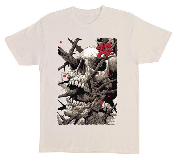 Santa Cruz Pace Deathtrap Oversized Heavyweight T-Shirt - Natural / Large (image for) Santa Cruz Pace Deathtrap Oversized Heavyweight T-Shirt - Natural / Large