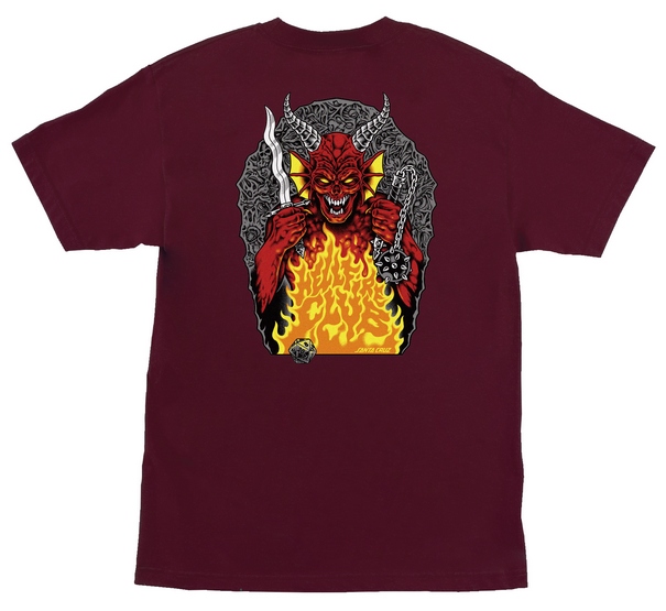 (image for) Santa Cruz x Stranger Things Hellfire Pit T-Shirt - Maroon / XXL