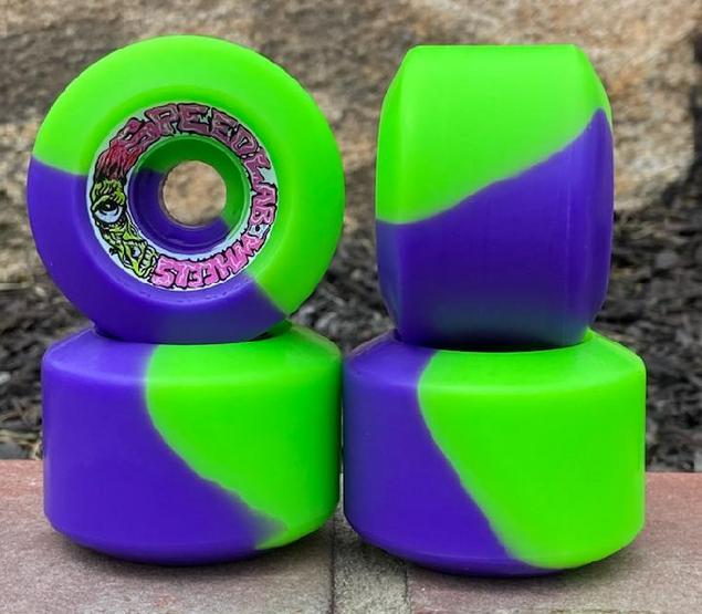 Speedlab x StrangeHouse Collab V.5 Wheels - Purple / Green Split