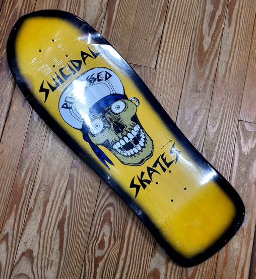 Suicidal Skates Punk Skull Re-Issue 10.125" Deck - Yellow Fade
