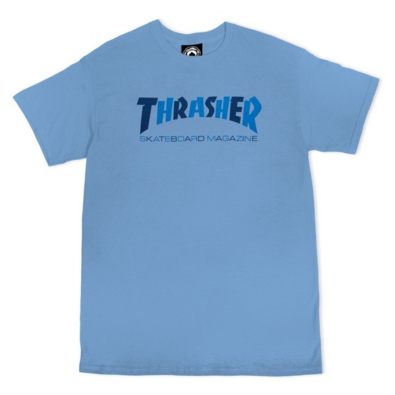 Thrasher Checkers Logo T-Shirt Carolina Blue - Large