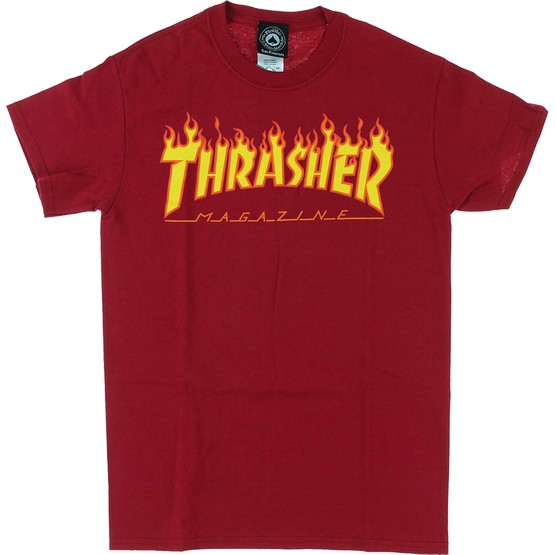 Thrasher Flame Logo T-Shirt Cardinal Red / Small