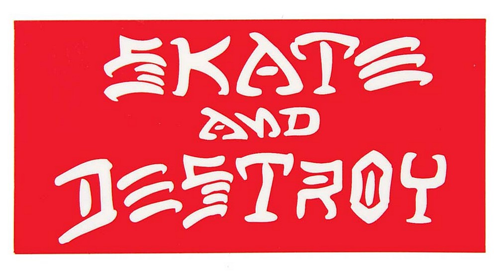 Thrasher Skate and Destroy 2" x 4" Red Sticker