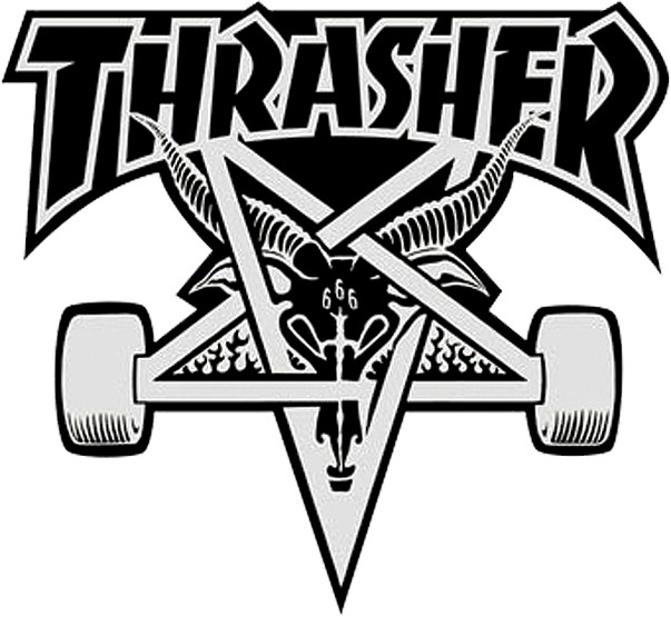 Thrasher Skate Goat Sticker 3.75" x 3.75" - Black / White