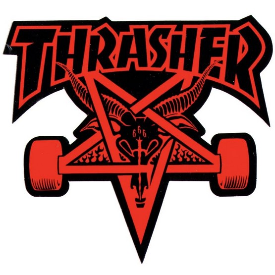 Thrasher Skate Goat Sticker 3.75" x 3.75" - Red / Black