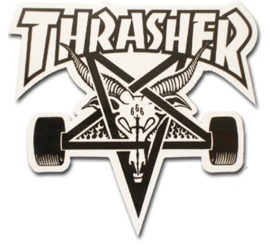 Thrasher Skate Goat Sticker 3.75" x 3.75" - White / Black