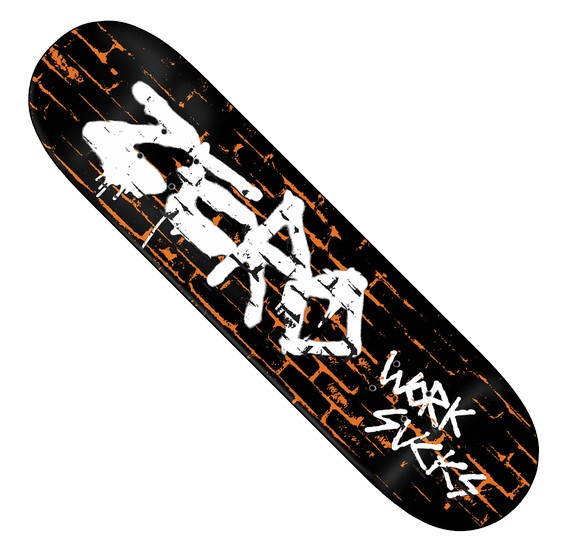(image for) Zero Work Sucks 30 Year Re-Issue 8.25" Deck - Black Dip