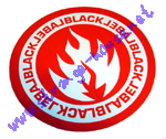 Black Label 3.5" Round Sticker Red & White