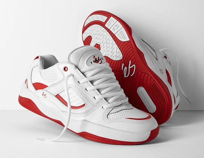 eS TJ Rogers Shoes White / Red - Size 07 (image for) eS TJ Rogers Shoes White / Red - Size 07