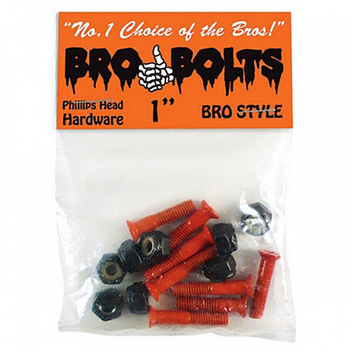 (image for) Bro Style Bro Bolts Phillips Head 1" Mounting Hardware Blk/Ornge