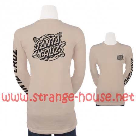(image for) Santa Cruz Rose Dot Juniors Long Sleeve T-Shirt / Sand / Medium